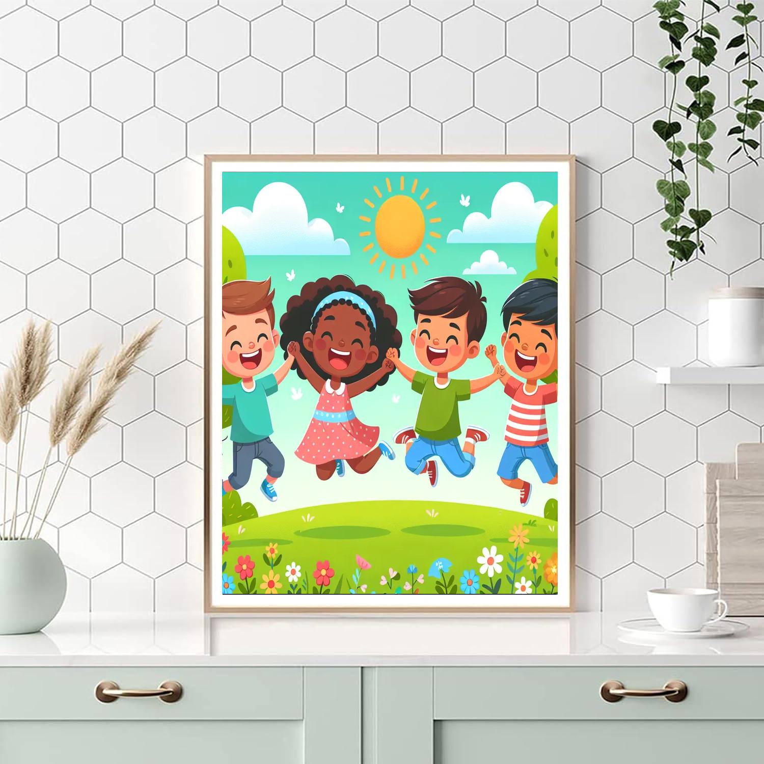 Joyful Jumping Jacks Paint By Numbers Art