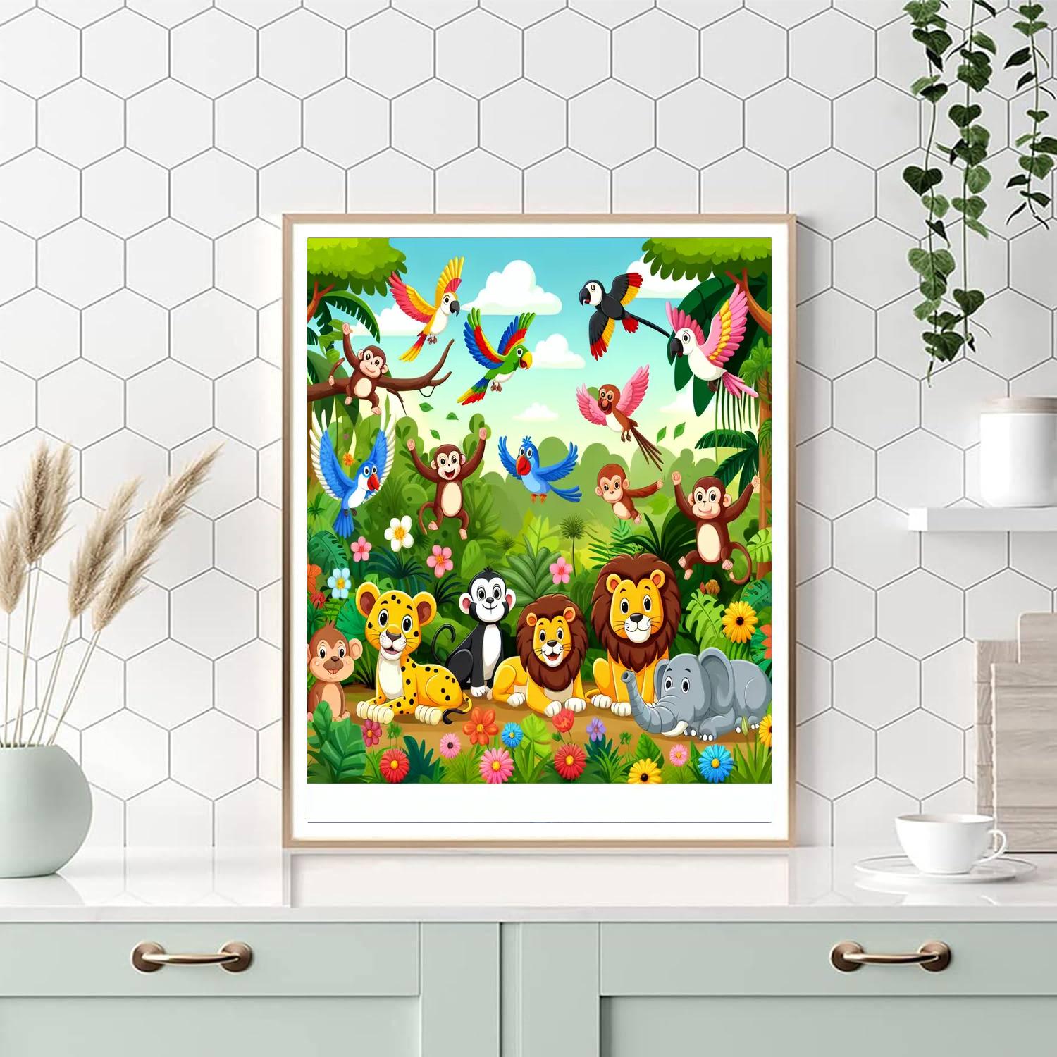 Jungle Safari Scene Paint By Color