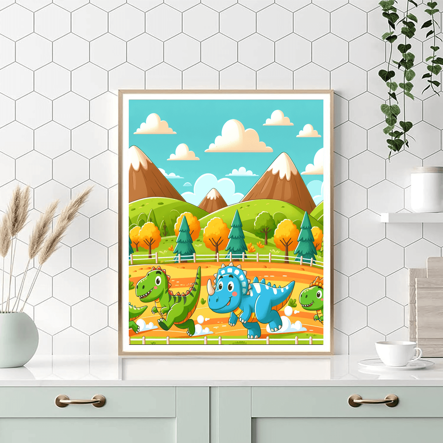 The Great Dinosaur Race Paint By Color