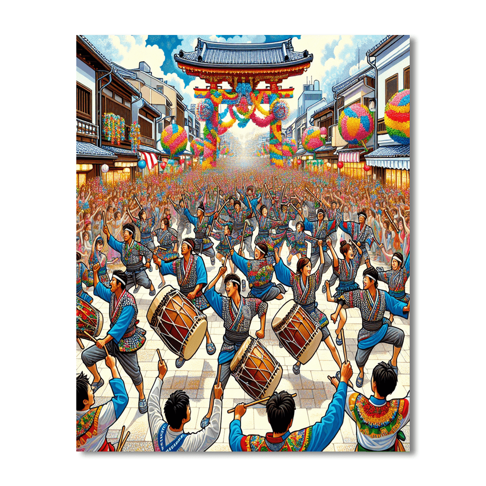 Okinawa Zento Eisa Matsuri - Japan Number Painting