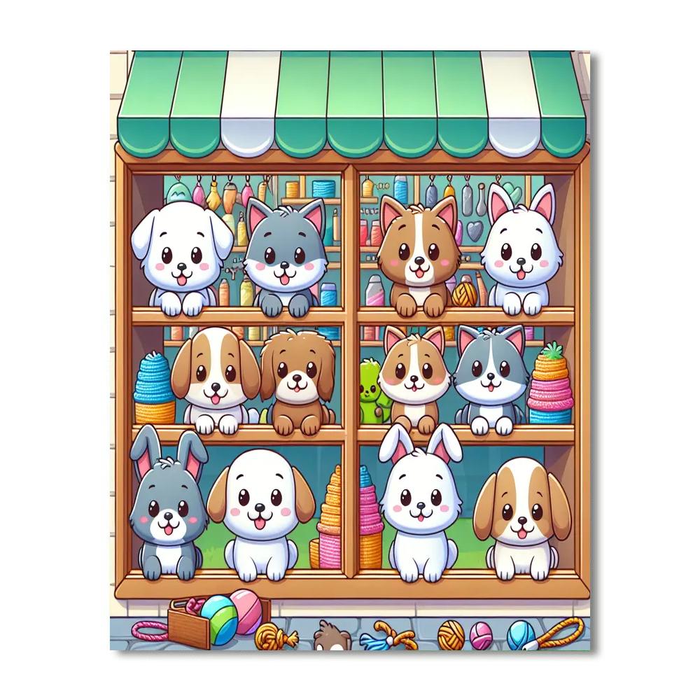 Fantastic Pet Shop Paint By Numbers Art