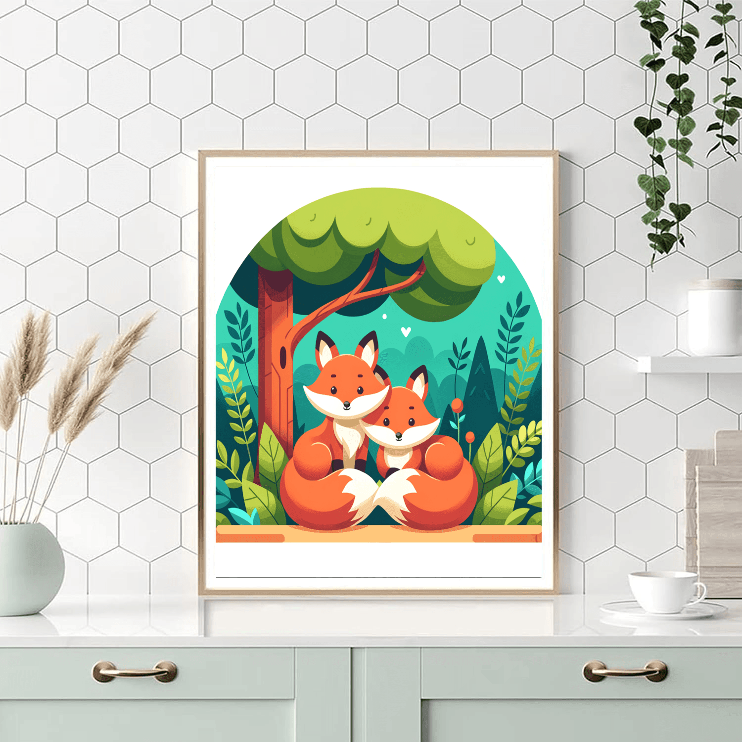 Cozy Forest Foxes Paint By Color