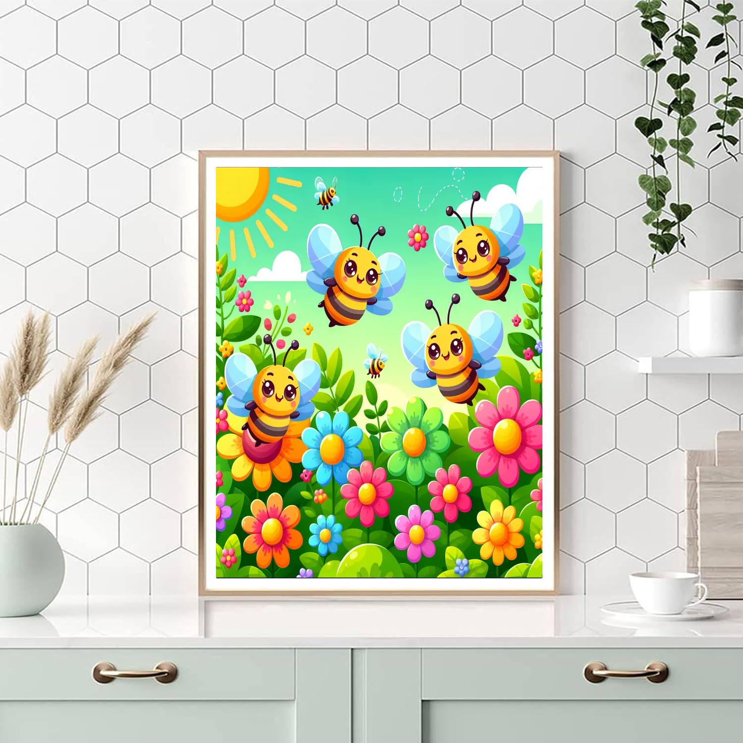 Busy Bees At Work Paint By Numbers Art