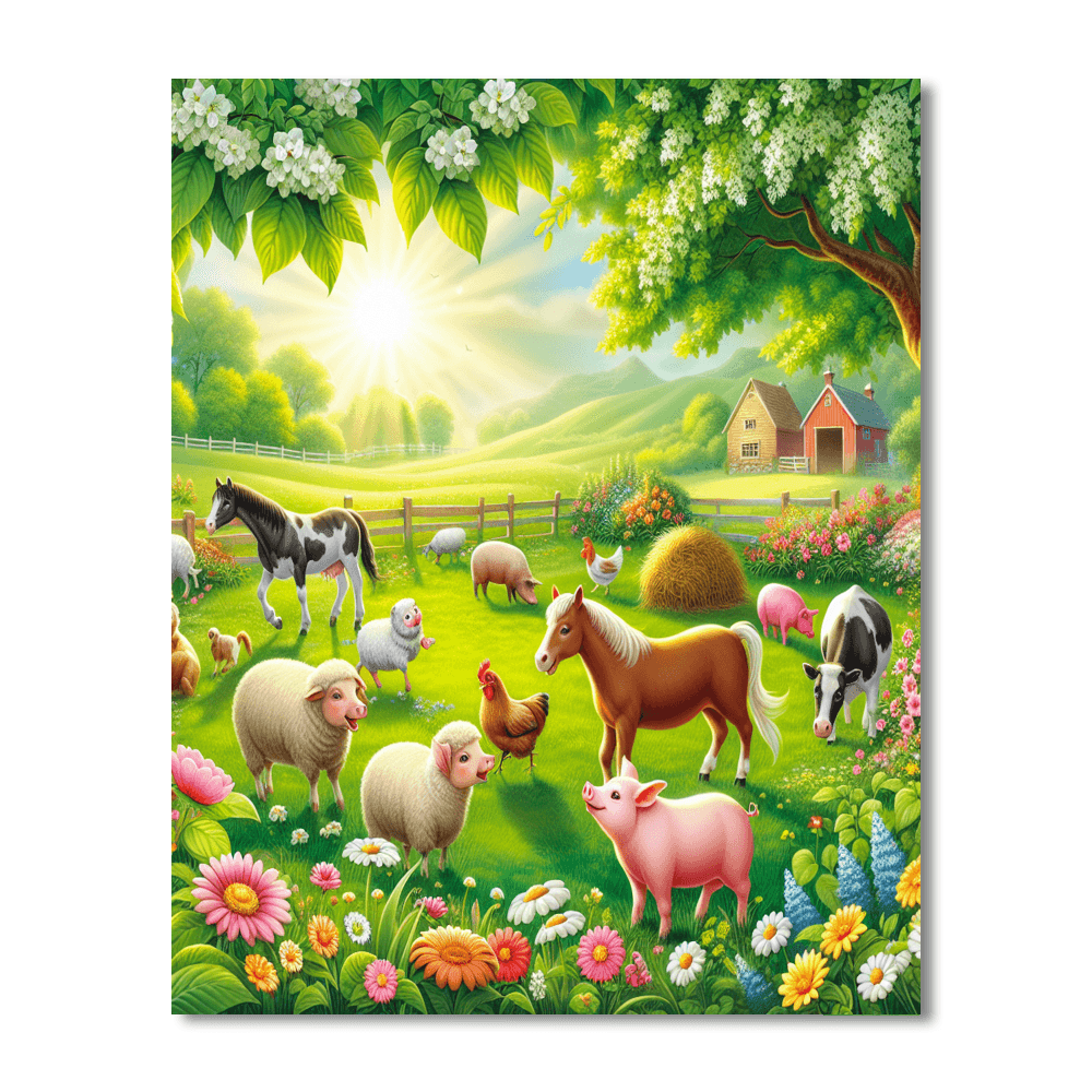 Whimsical Farm Animals Painting By Numbers Kit