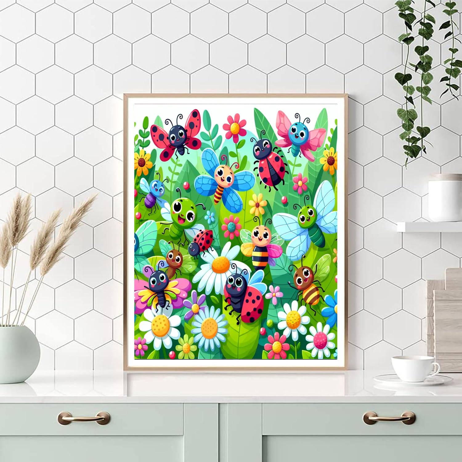 Colorful Insect Kingdom Number Painting