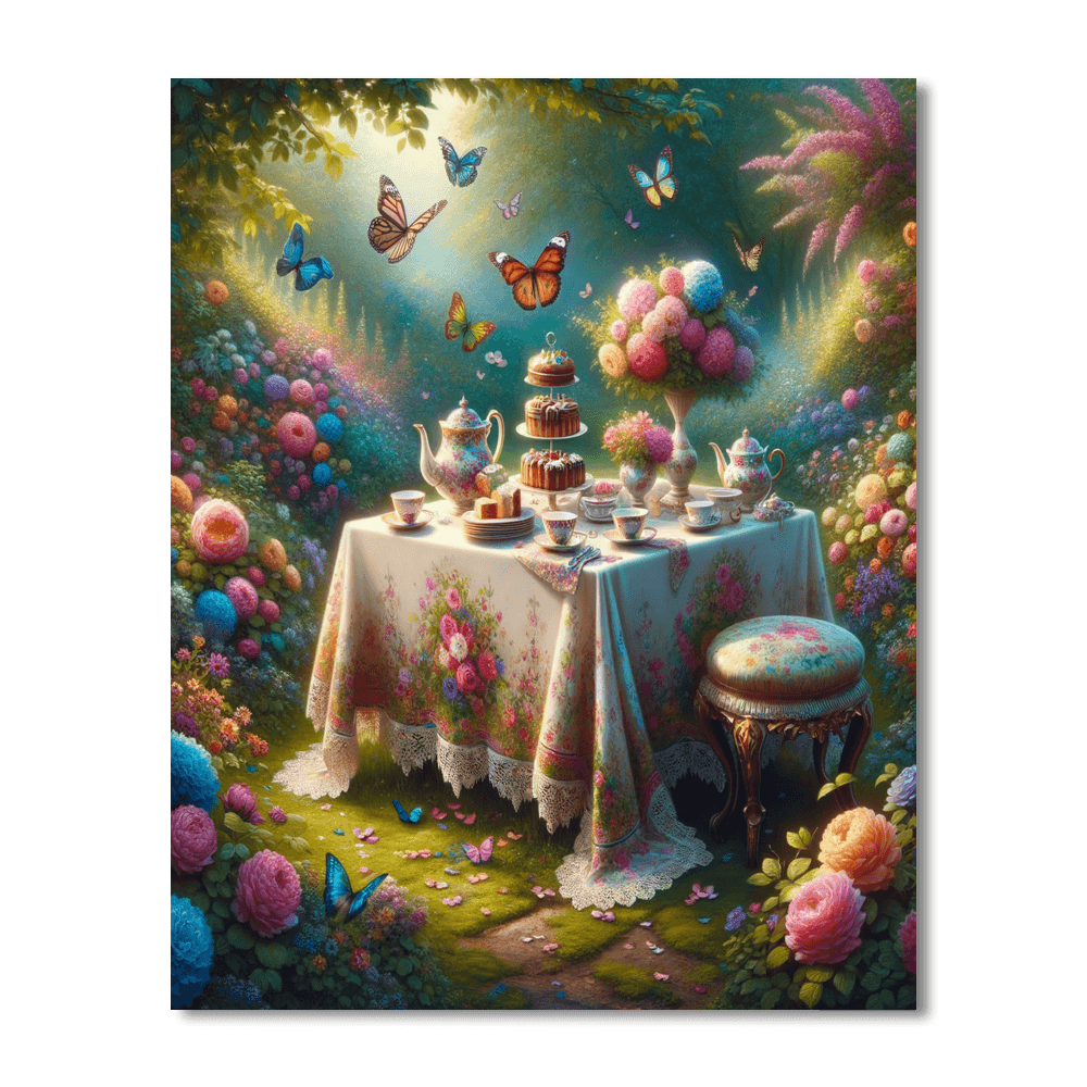 Garden Tea Party - DIY Painting By Numbers Kit