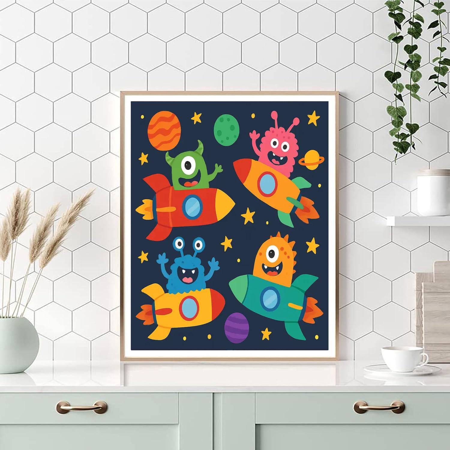 Silly Monsters In Space Paint By Numbers Kits