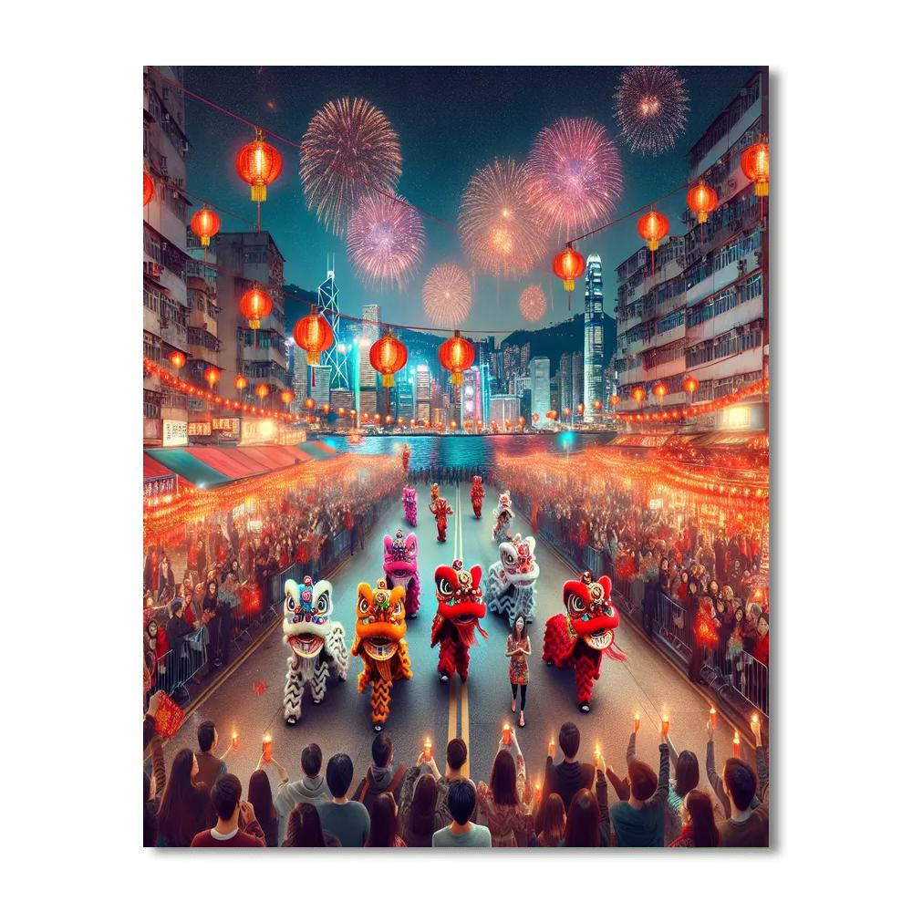 Chinese New Year In Hong Kong Paint By Color