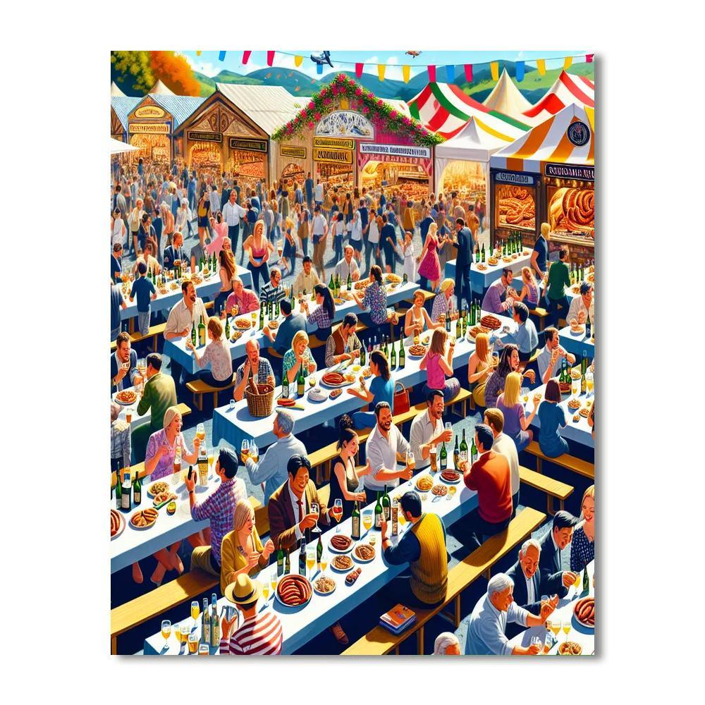 Wurstmarkt Wine And Sausage Festival Paint By Numbers Art