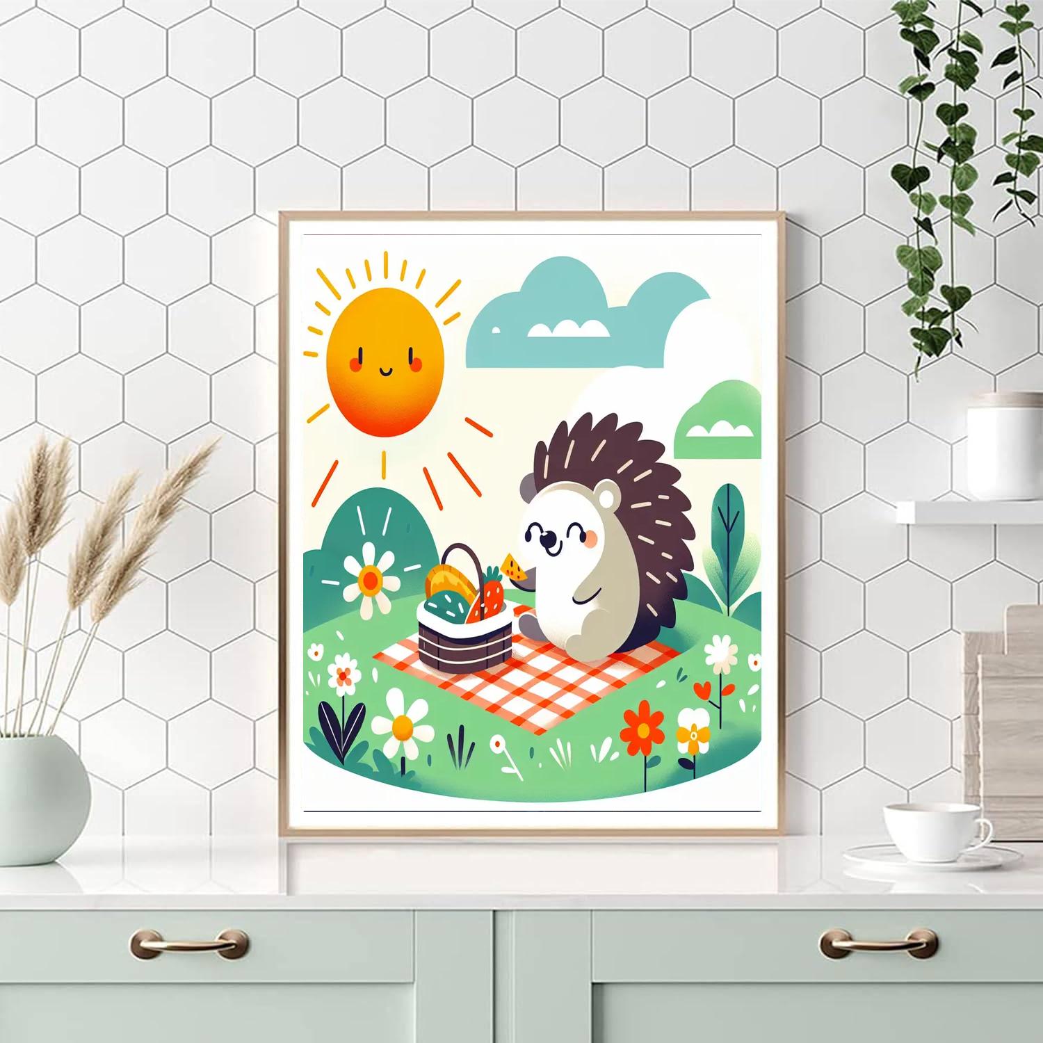 Happy Hedgehog's Summer Picnic Paint By Numbers Kits