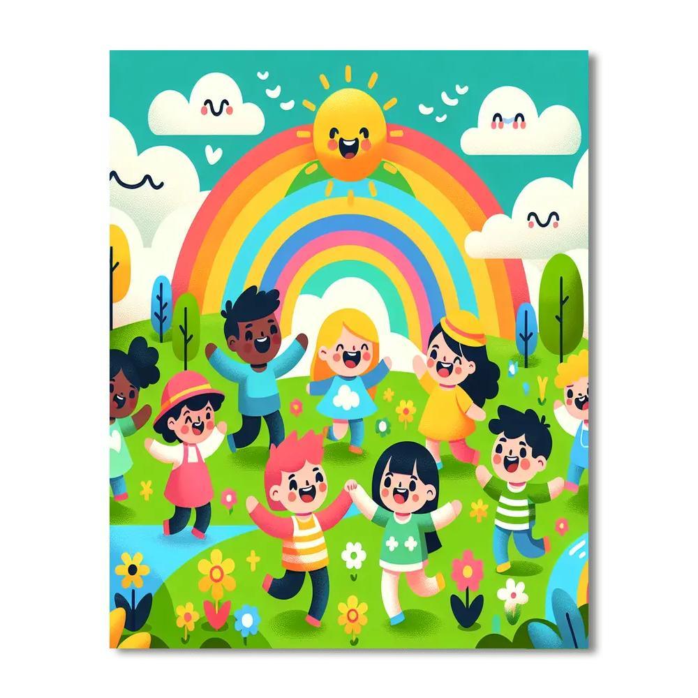 Happy Rainbow World DIY Paint By Numbers