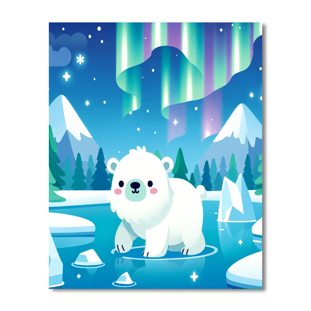 Polar Bear's Snowy Stroll Painting By Numbers Kit
