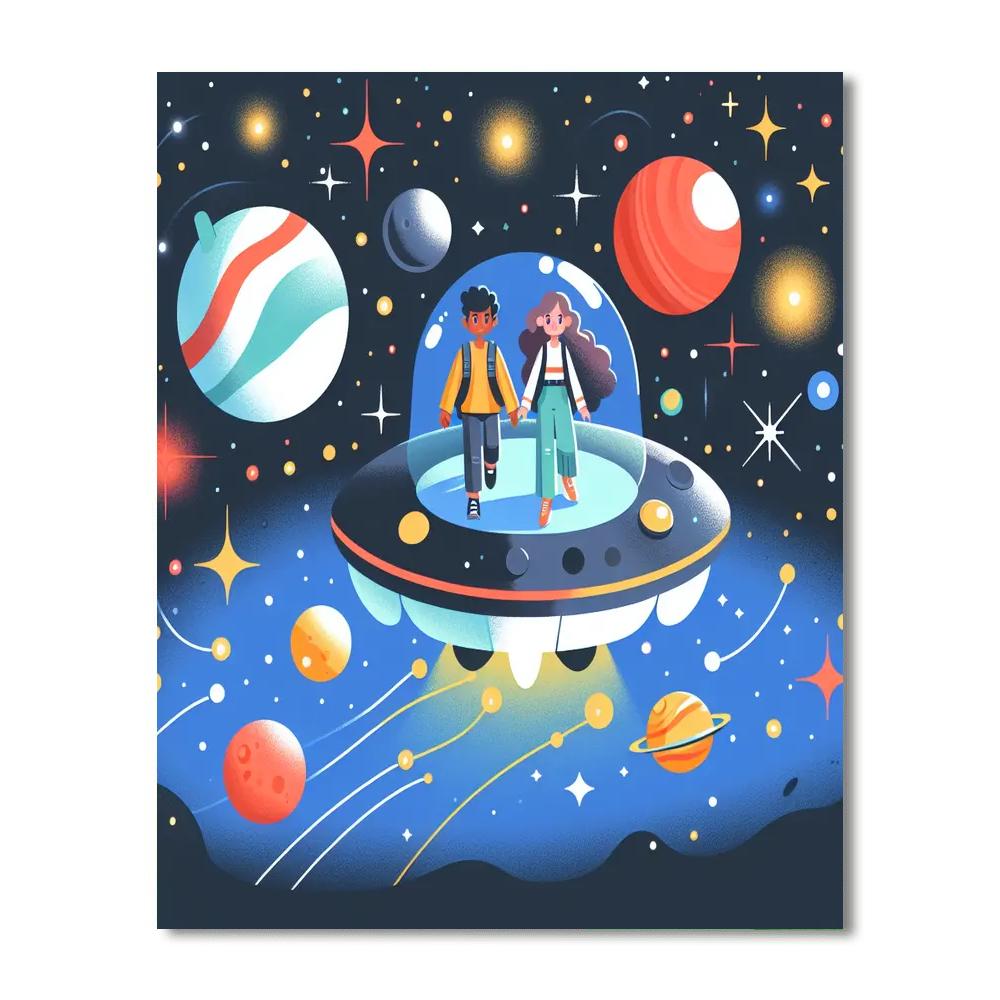 Galaxy Travelers Paint By Numbers Art