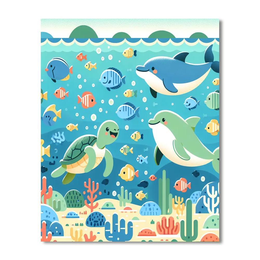 Ocean Adventure With Marine Life Paint By Number