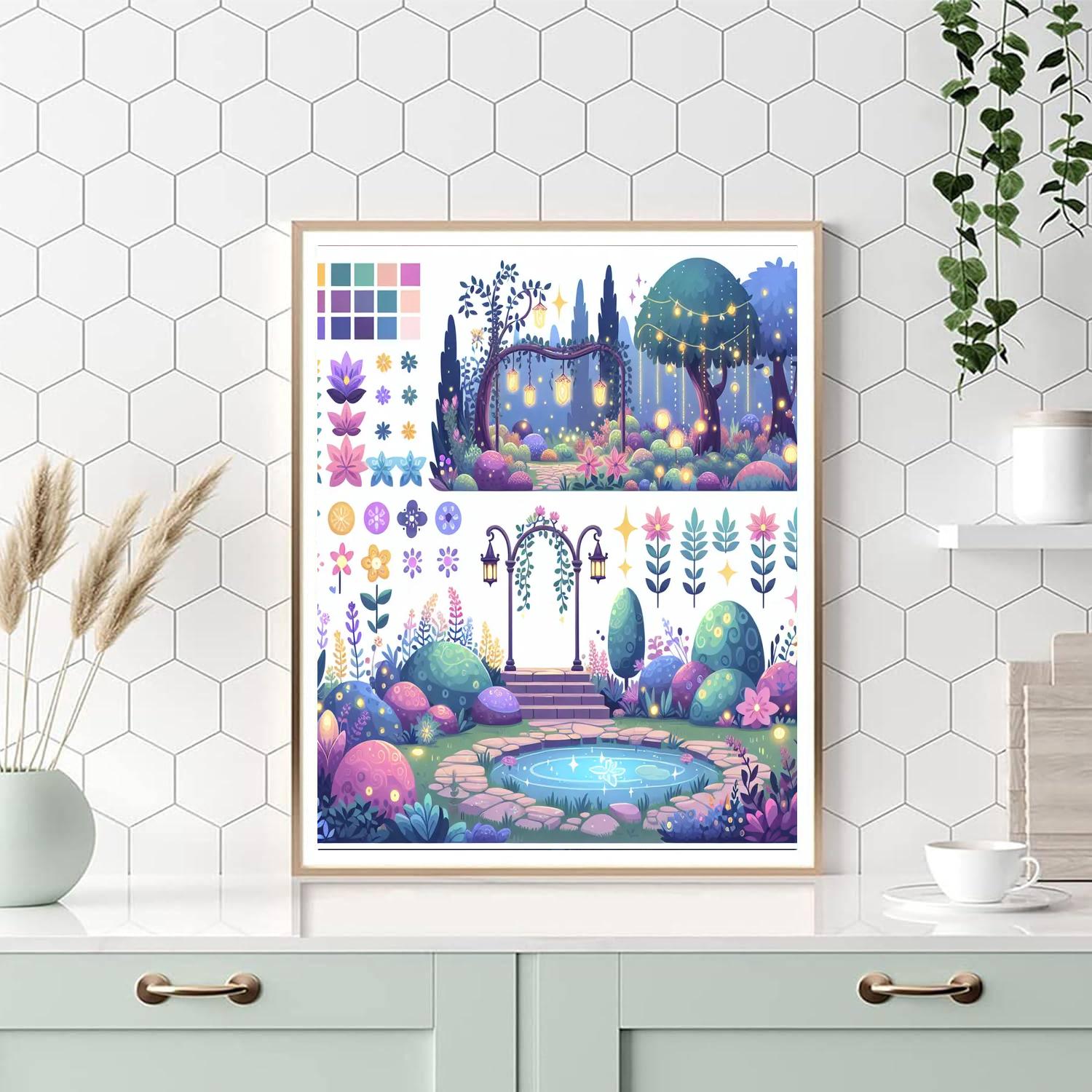 Wizard's Garden Of Spells Paint By Numbers