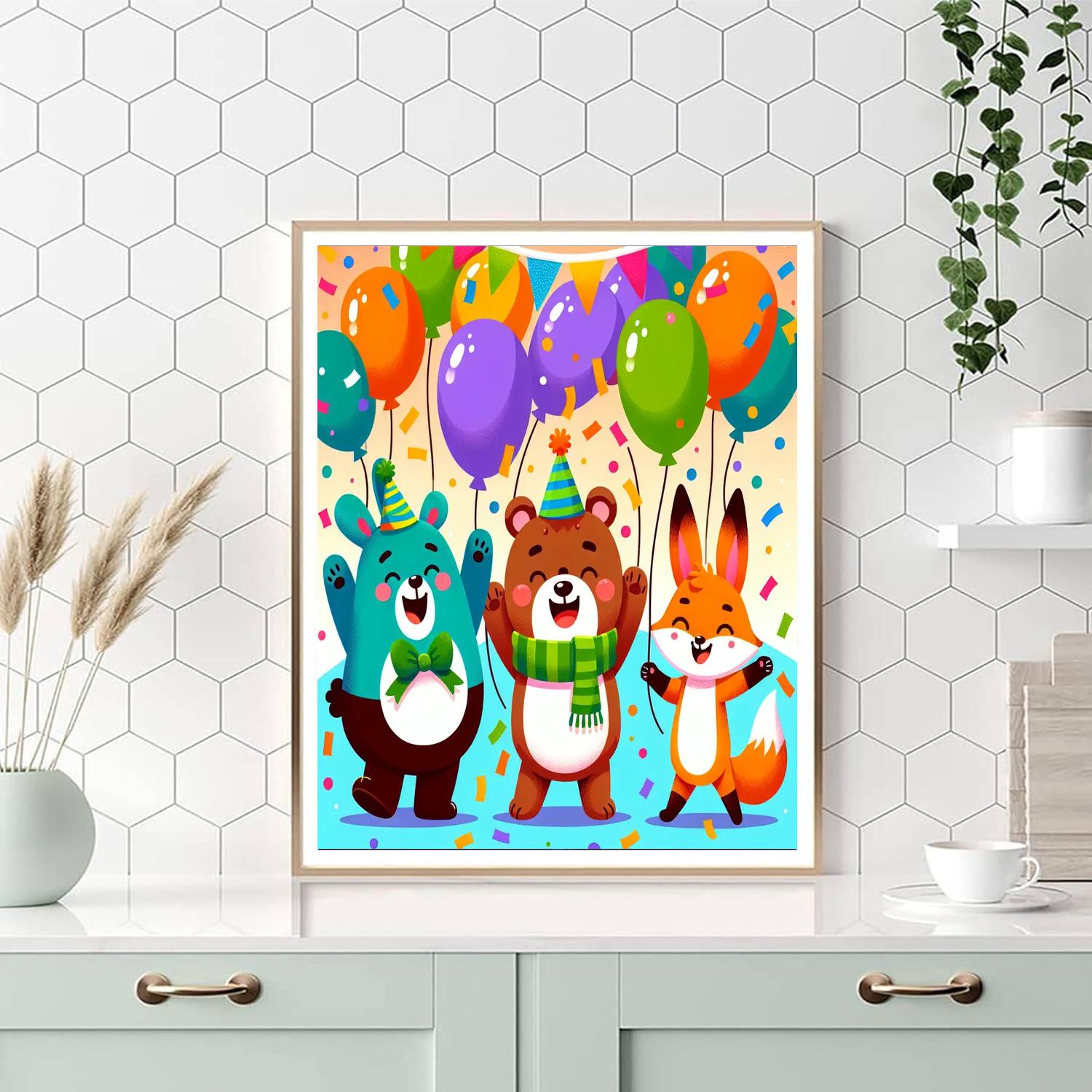 Cheerful Party Animals Paint By Numbers Kits