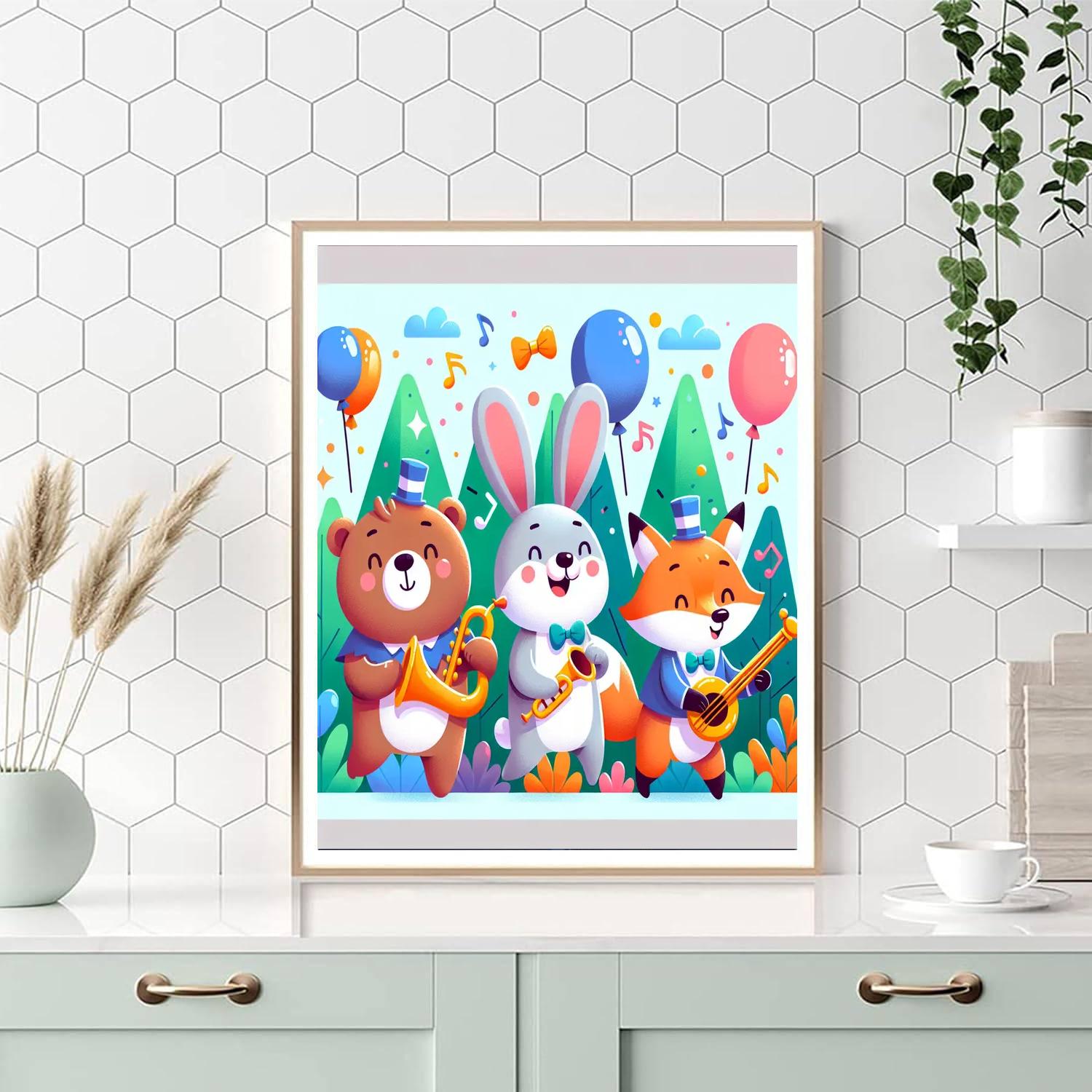Dancing Animals Parade Painting Number Kit