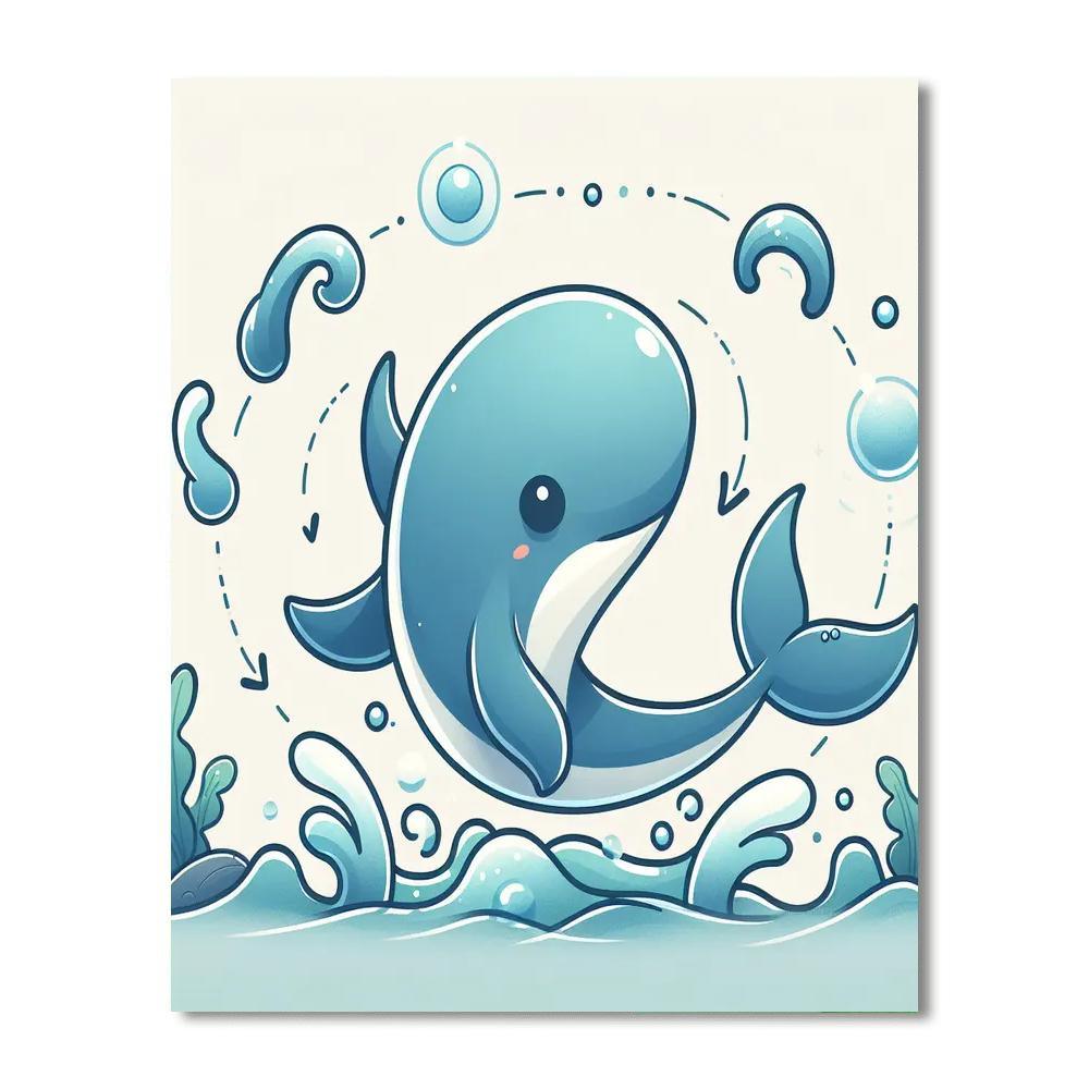 Whimsical Whale's Water Dance Paint By Numbers