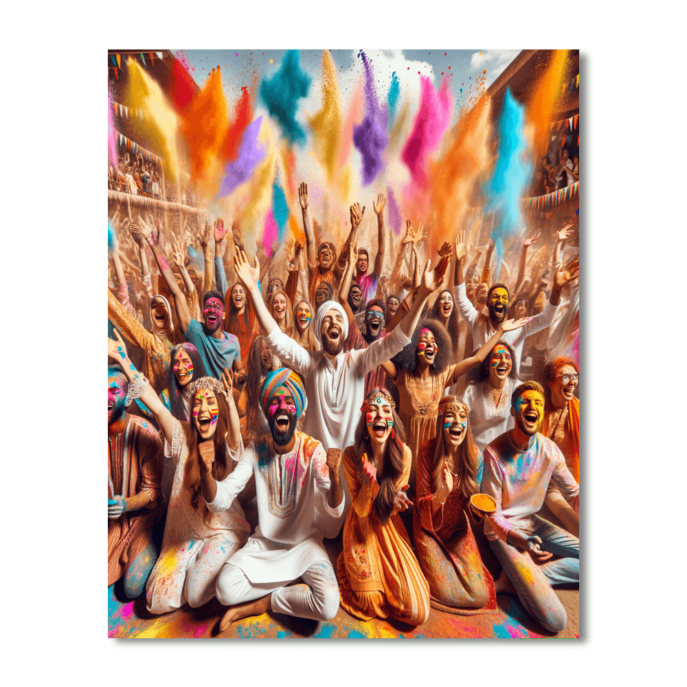 Holi Festival Number Painting