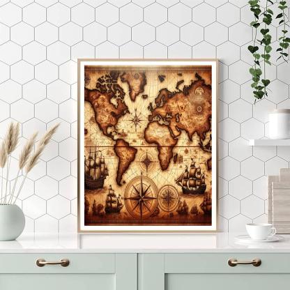 Antique Nautical Chart Paint By Number