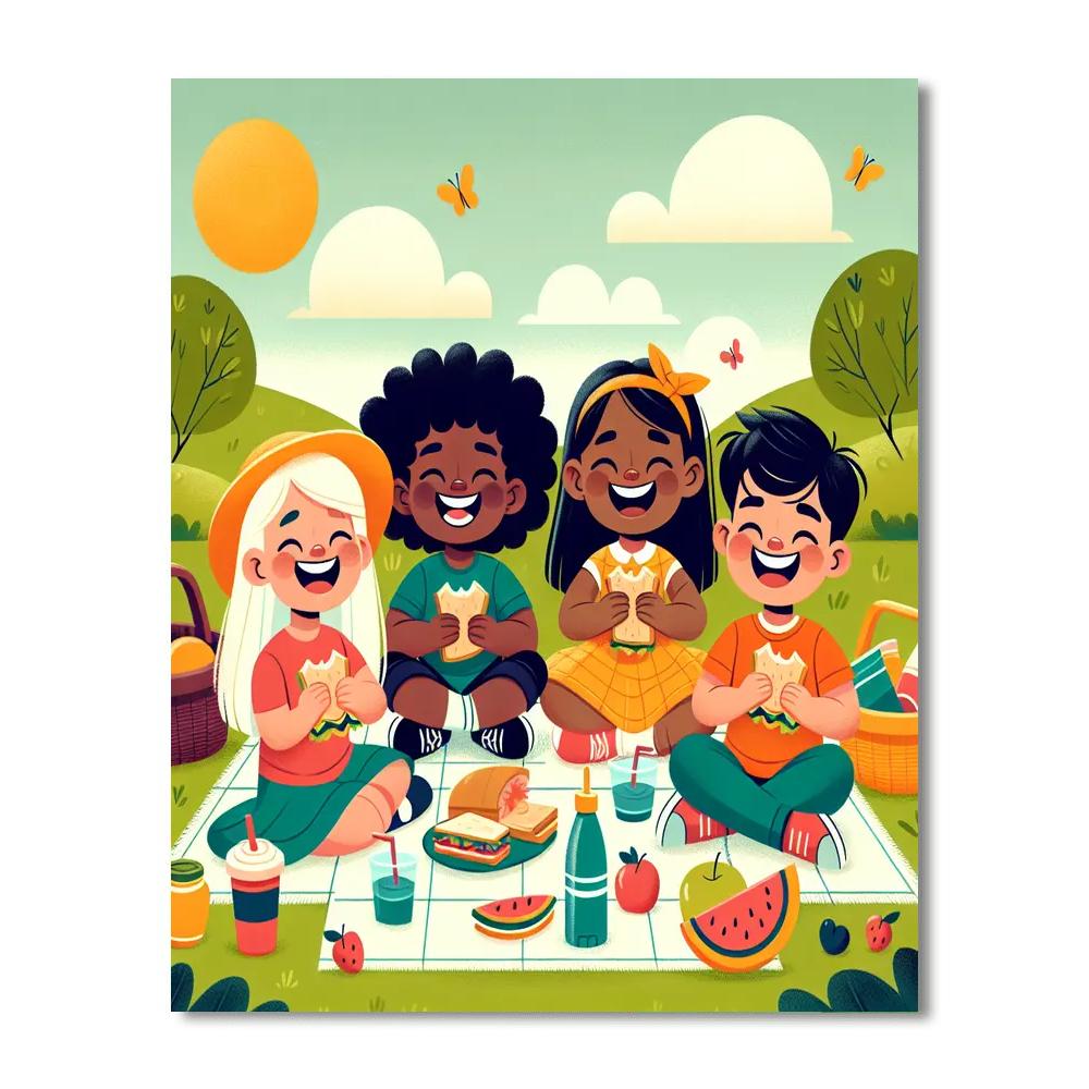 Lively Picnic In The Park Numbered Painting Kits