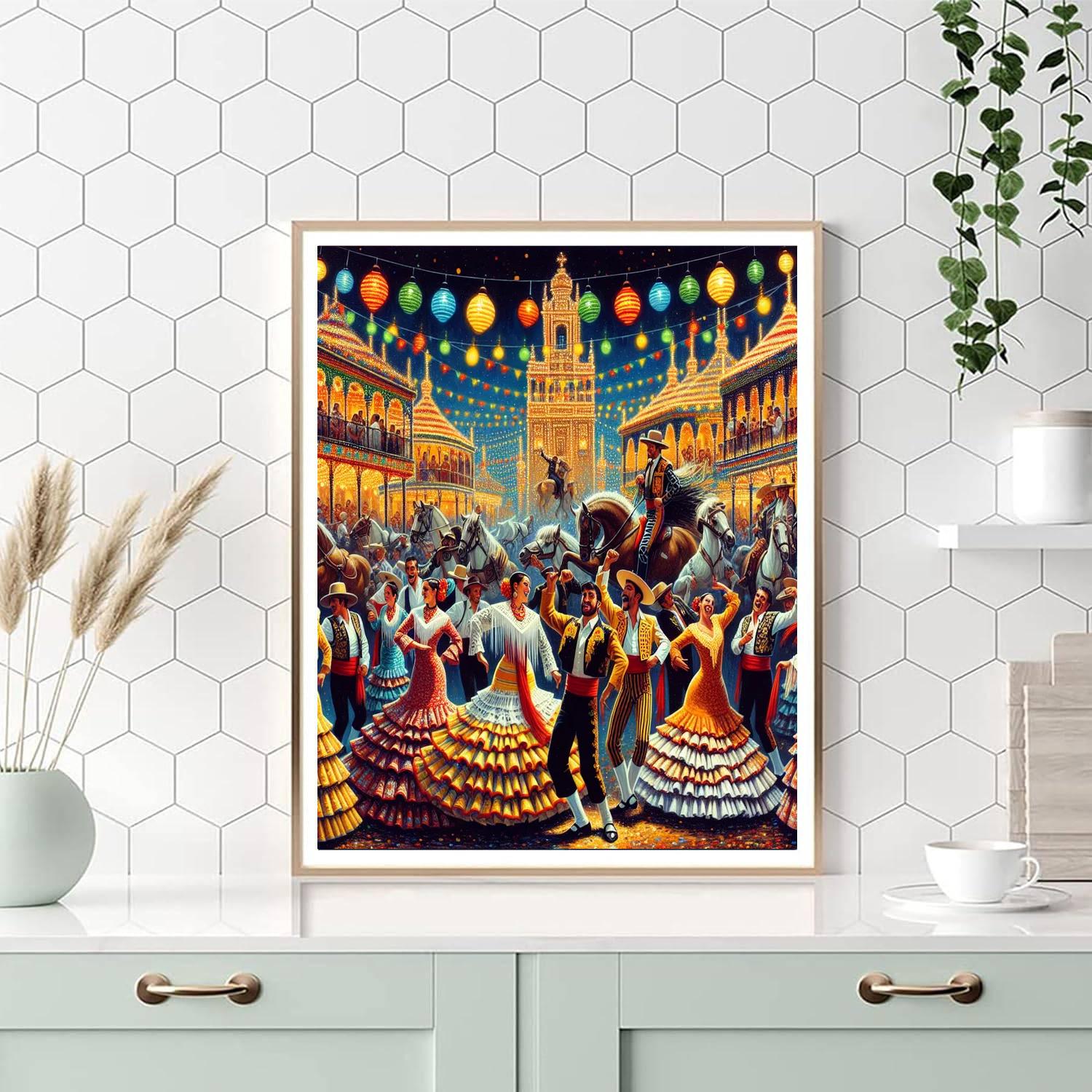 Seville Feria De Abril Painting Number Kit