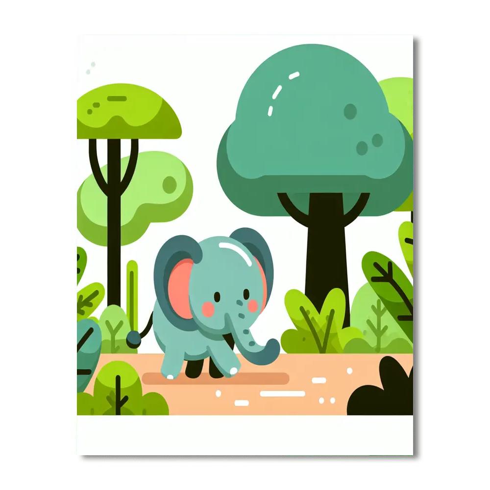 Exciting Elephant Escapade Painting Number Kit