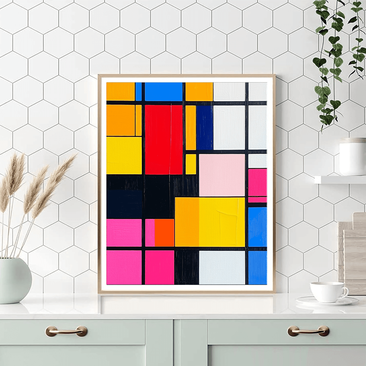 Piet Mondrian Inspired Whirlwind Of Patterns  Paint By Numbers Art