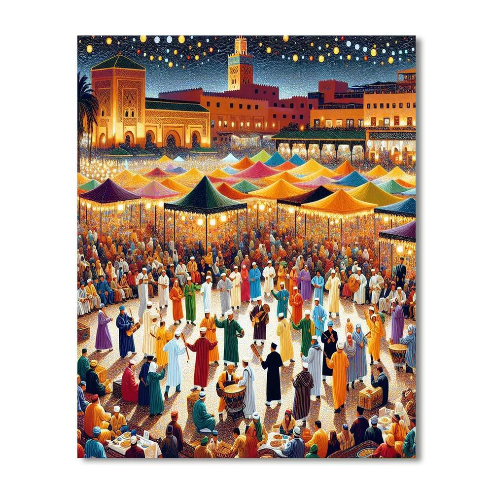 Marrakech Popular Arts Festival - Morocco Paint By Numbers Art