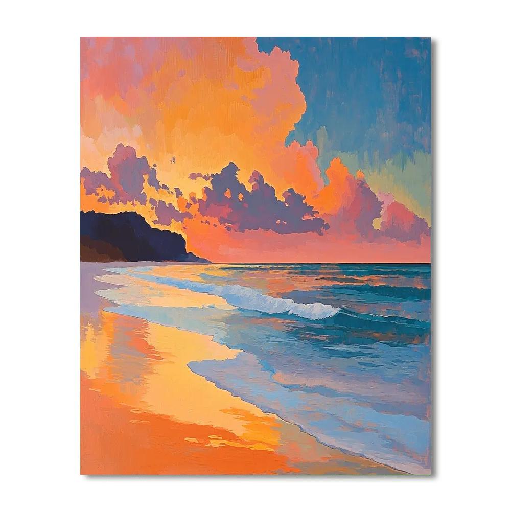 Winslow Homer Inspired Blissful Sunset Shores  Paint By Numbers