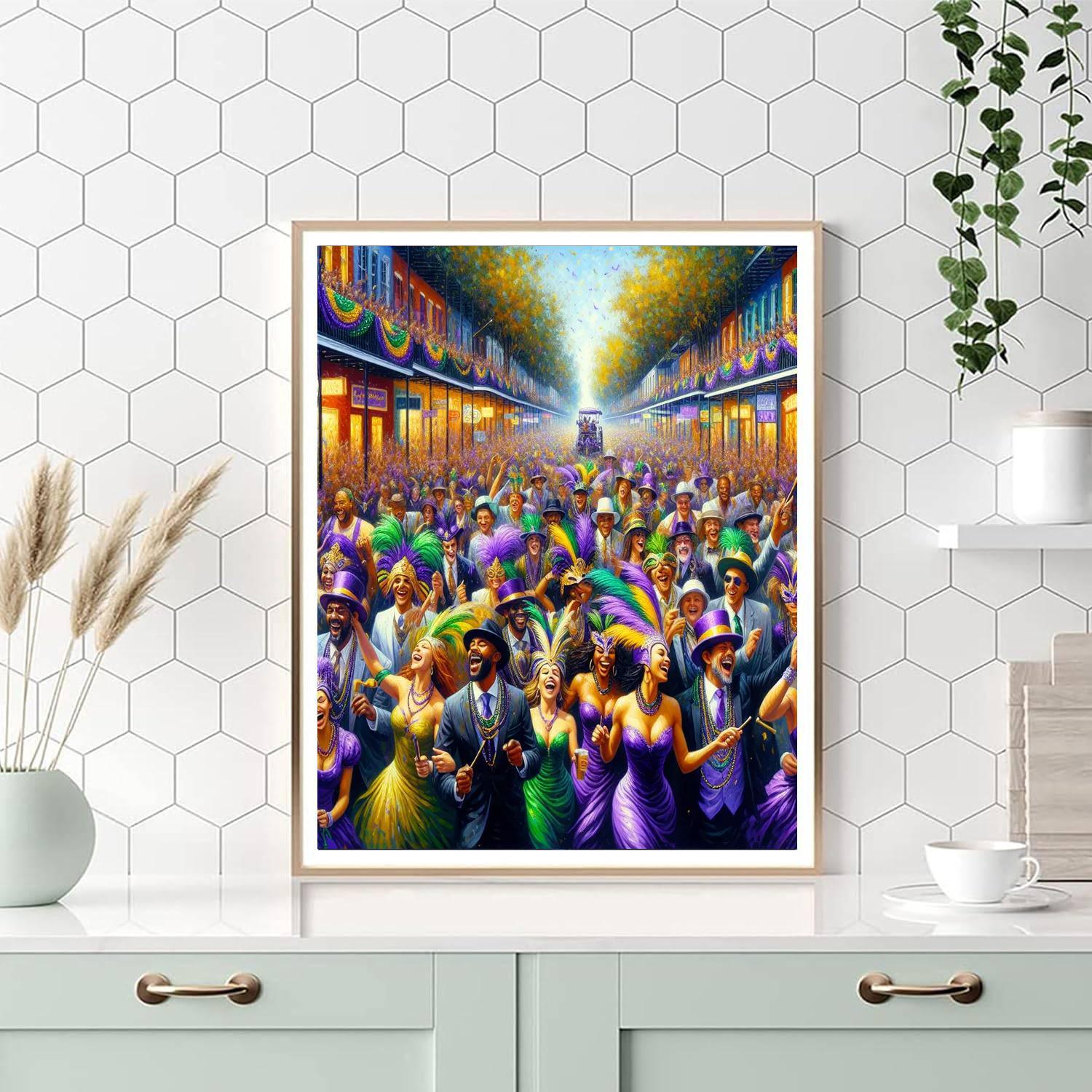 Lively Mardi Gras Parade Numbered Painting Kits