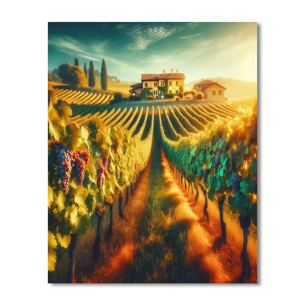 Quaint Vineyard Retreat Numbered Painting Kits