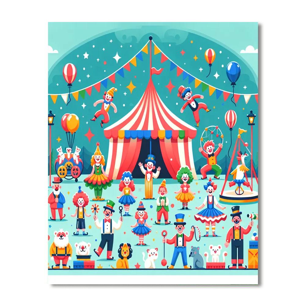Circus Circus Extravaganza Paint By Numbers Art