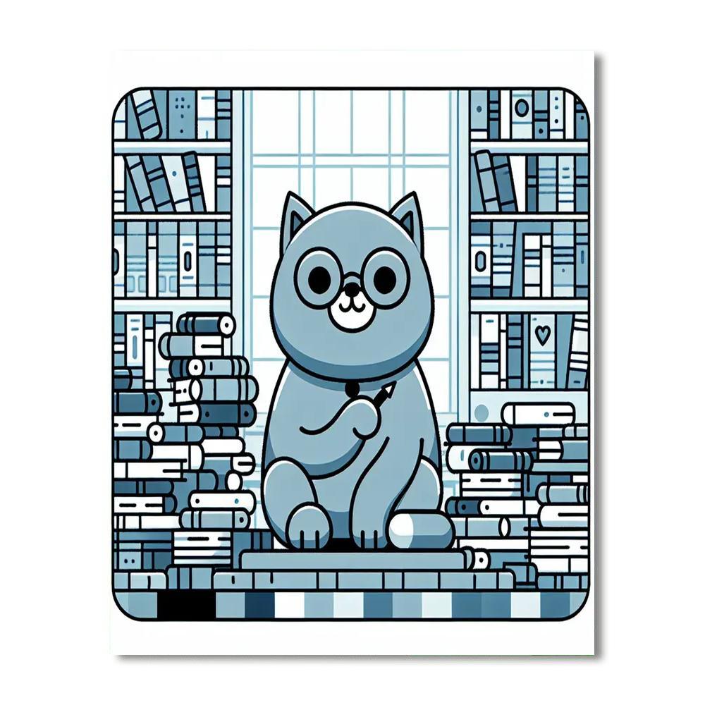 Clever Cat Librarian Paint By Numbers Kits