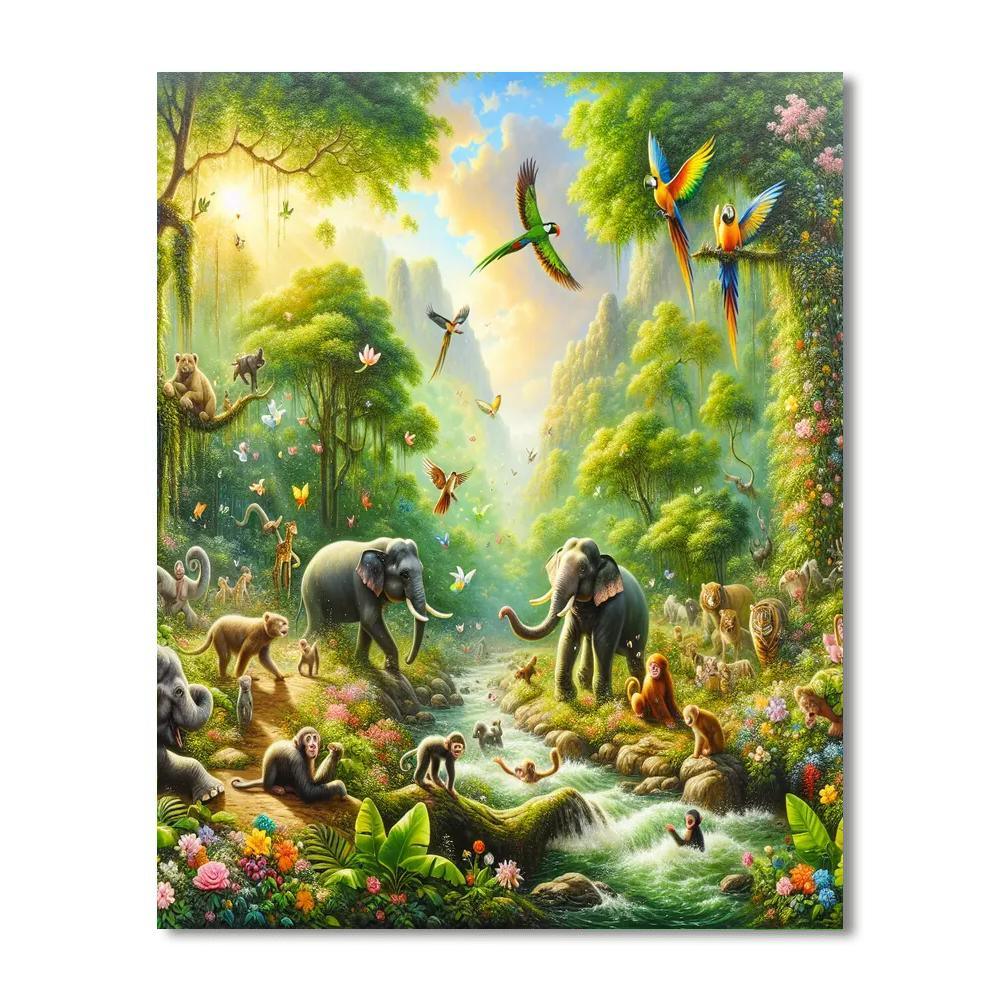 Whimsical Jungle Safari Numbered Painting Kits