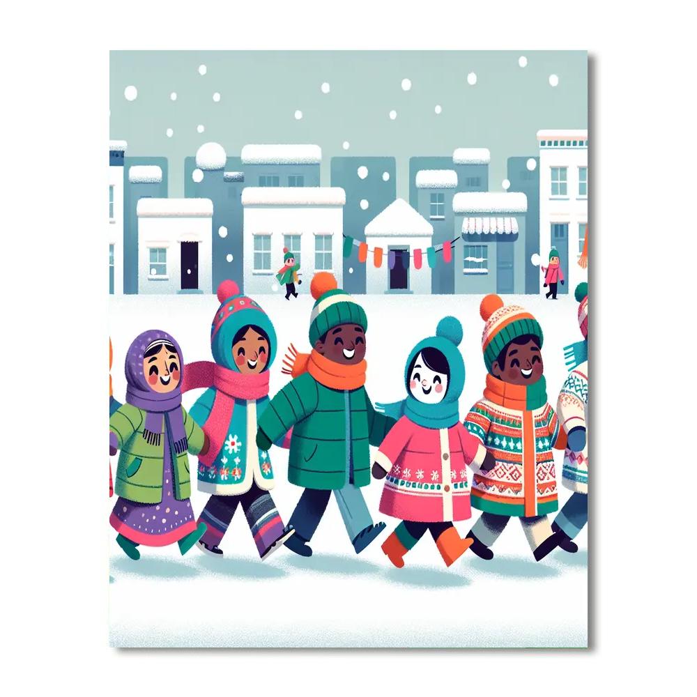 Whimsical Winter Parade Painting By Numbers Kit
