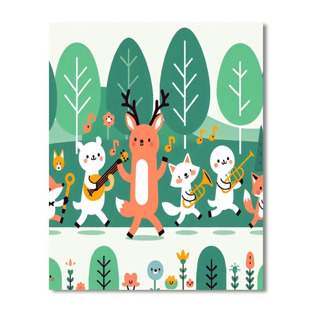 Forest Creature Parade Paint By Numbers