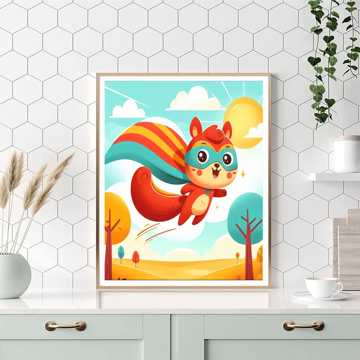 Superhero Squirrel Painting Number Kit