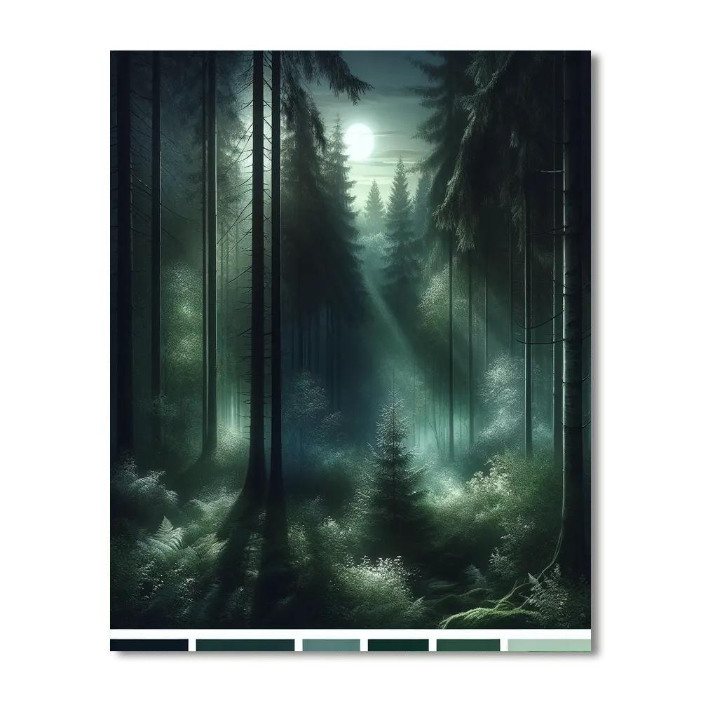 Ethereal Moonlit Woodland Paint By Number