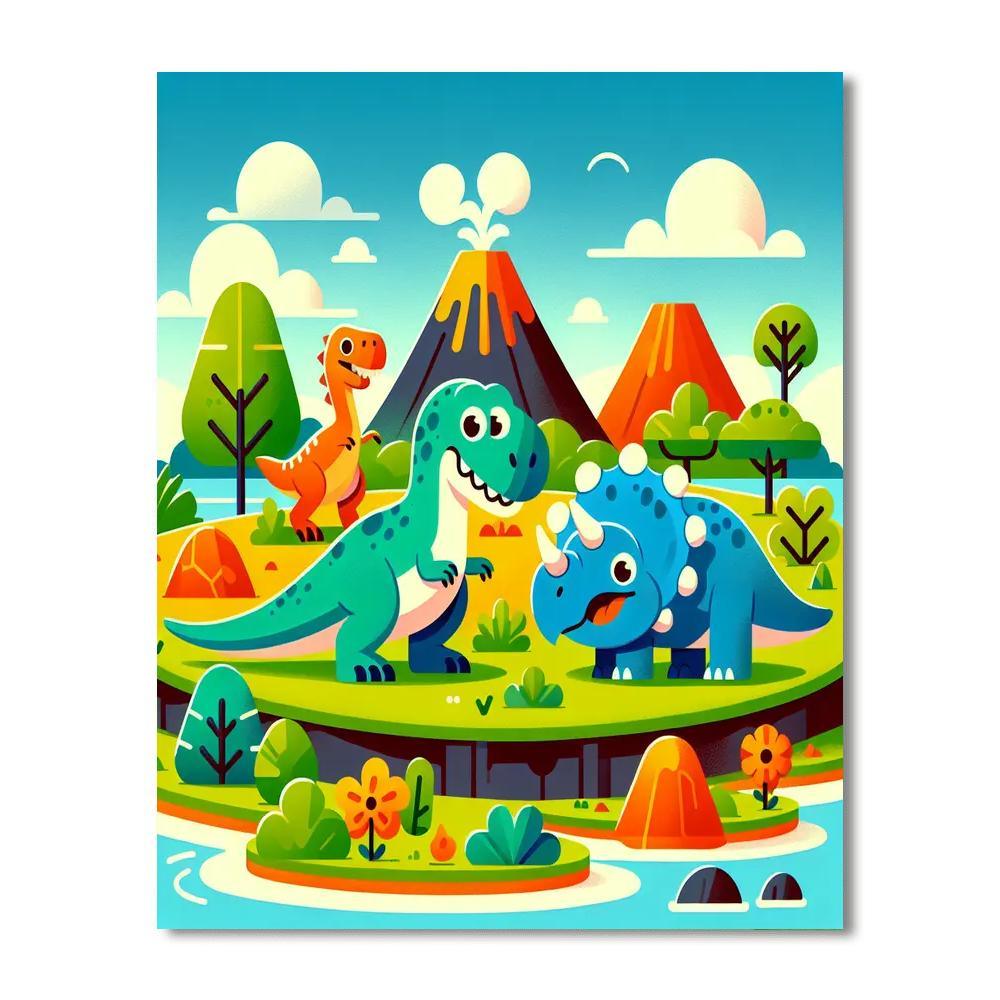 Dinosaur Island Expedition Paint By Number