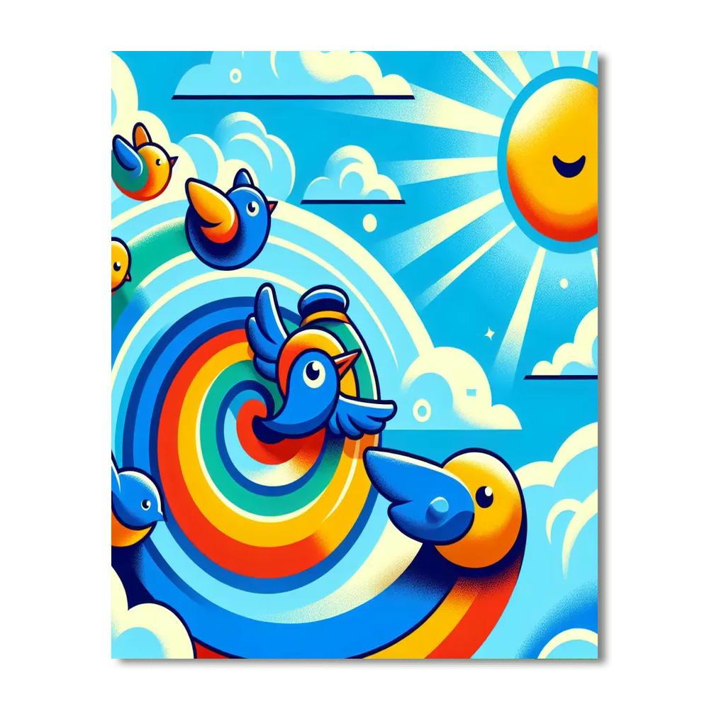 Aerial Adventures With Flying Friends Paint By Number