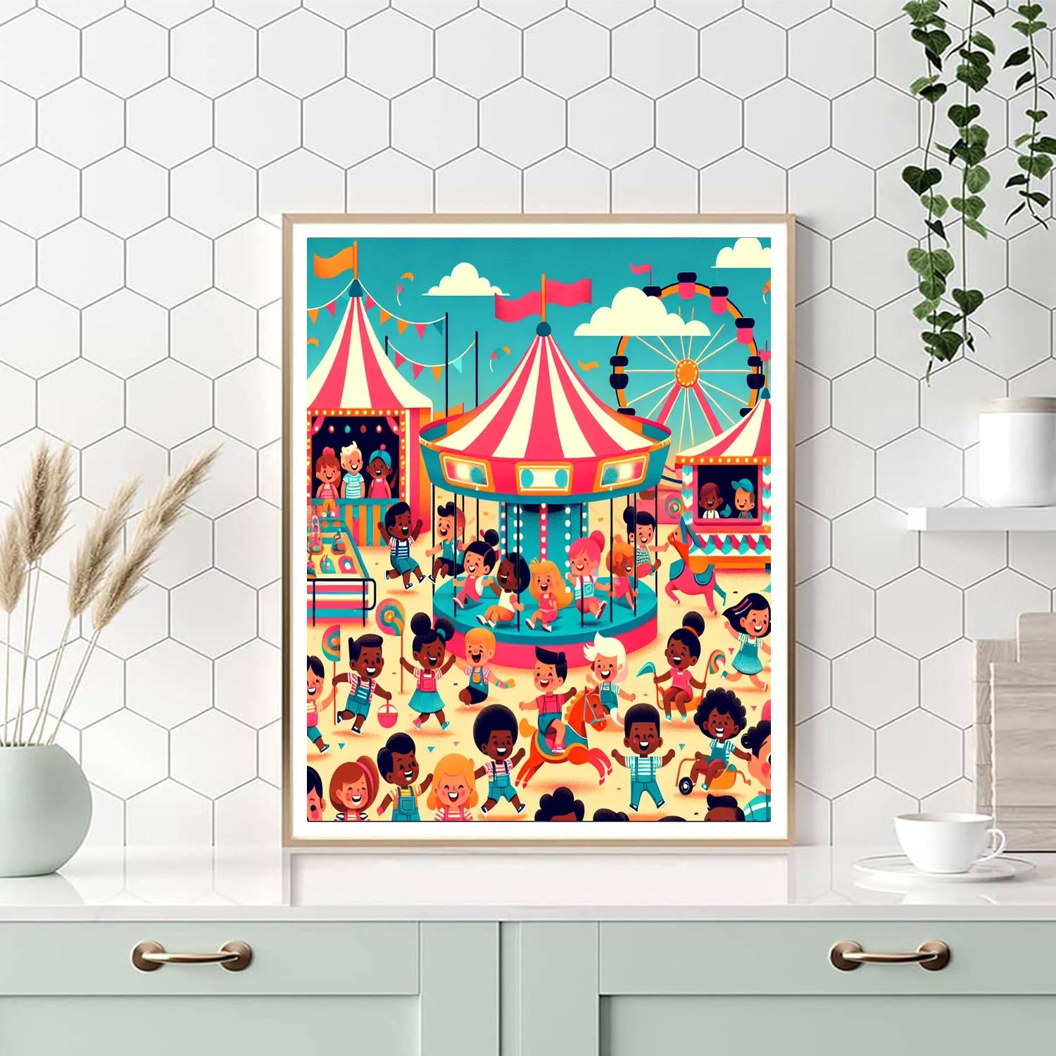 Colorful Carnival Day Number Painting