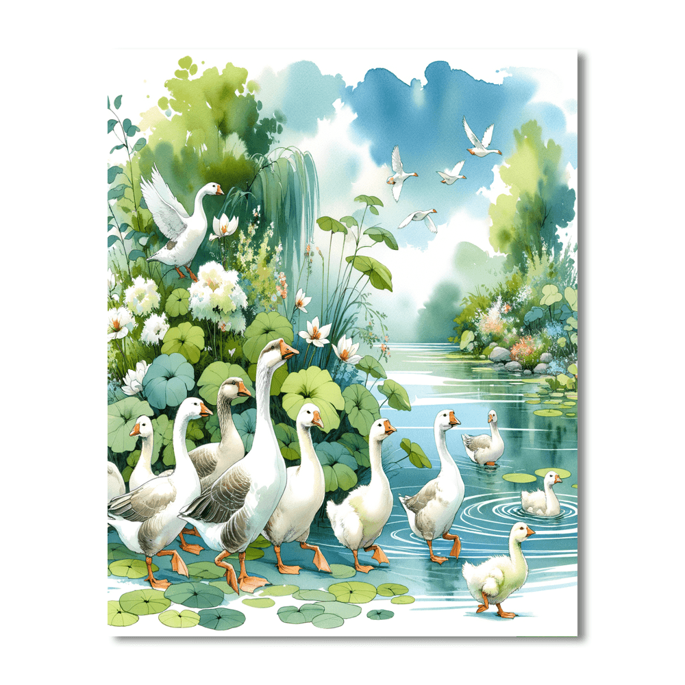 Giggling Geese - DIY Painting By Numbers Kit