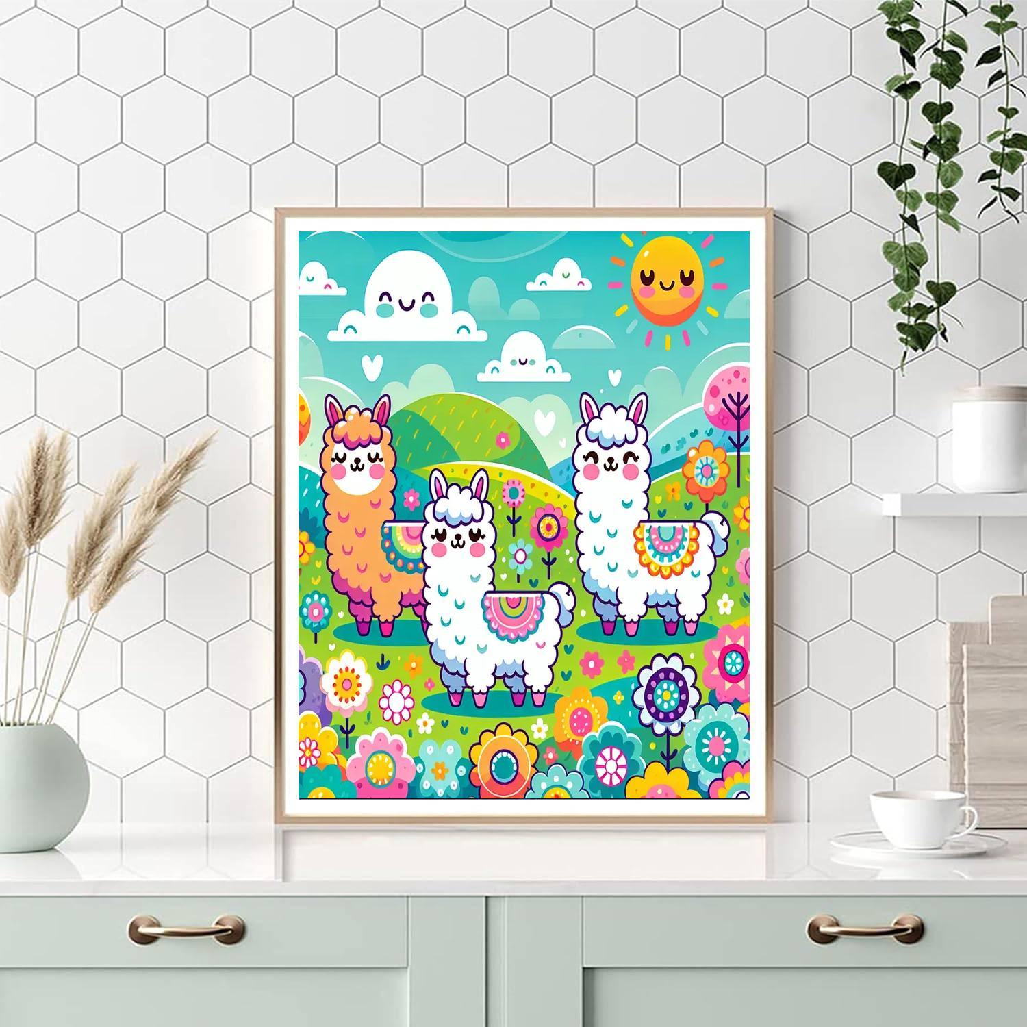 Adorable Alpaca Farm Painting Number Kit