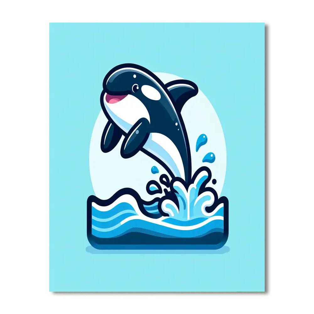 Friendly Orca Number Painting