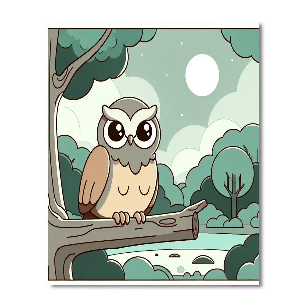 Wise Little Owl Painting Number Kit