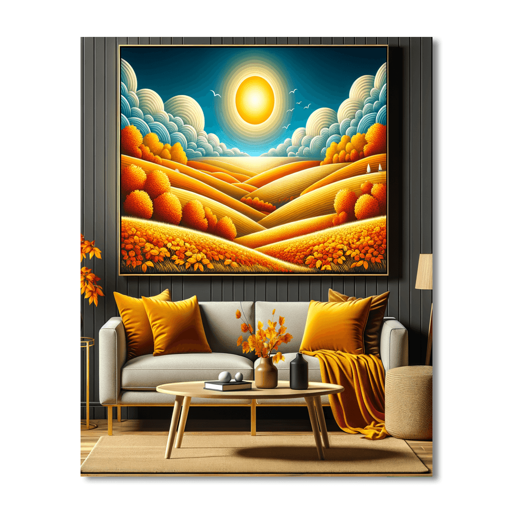 Vivid Autumn Landscape Paint By Number