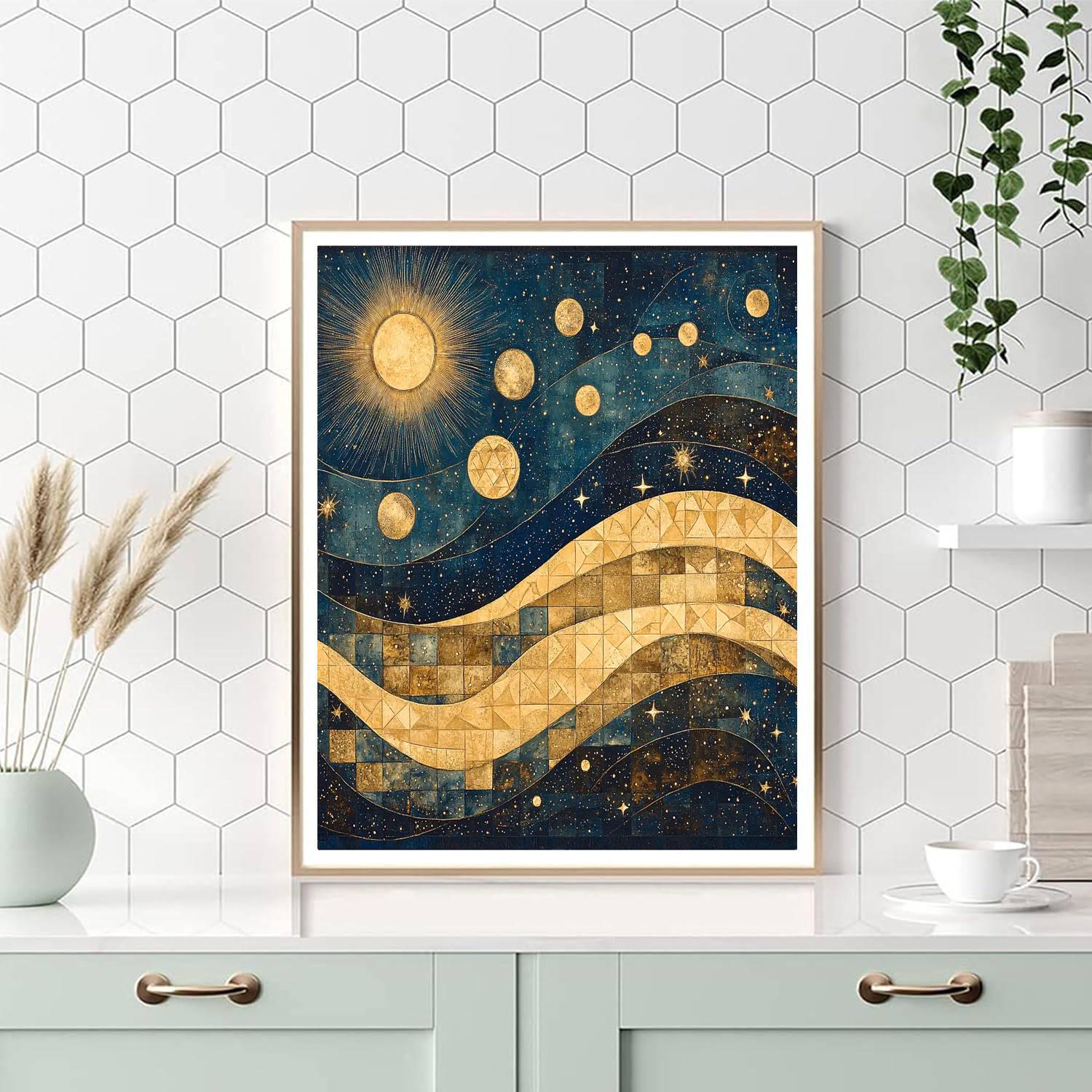 Gustav Klimt Inspired Celestial Harmony Mural  Paint By Numbers Art