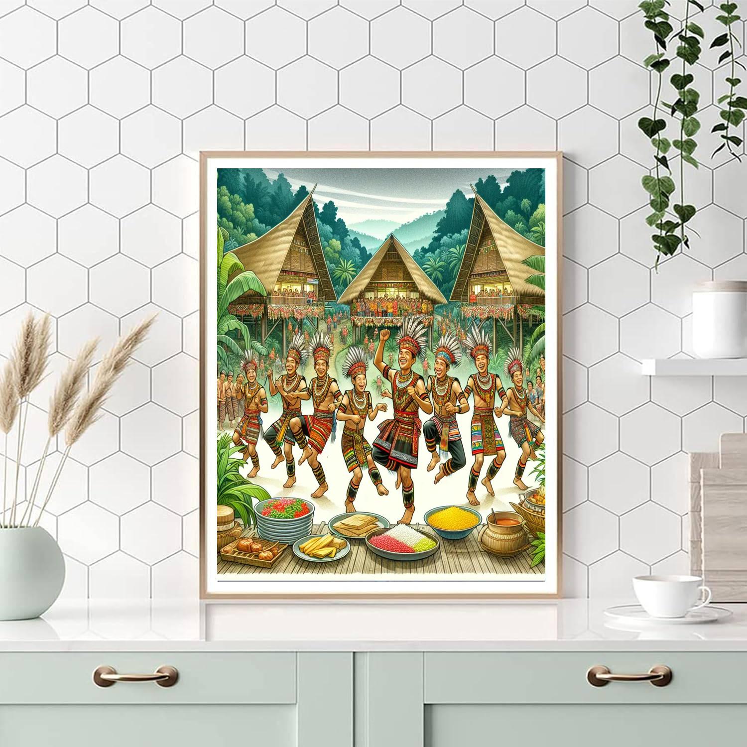 Gawai Dayak - Malaysia Numbered Painting Kits