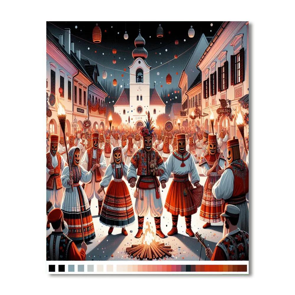 Busójárás Carnival - Hungary Paint By Numbers Art
